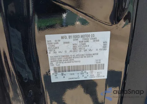 2009 Ford F-150 Fx4/Lariat/Xl/Xlt z USA, uszkodzony, nr VIN 1FTPX14V69FA75012